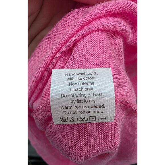 J.Crew 100% Linen V-Neck T-Shirt Pink Size M Women - Picture 4 of 5